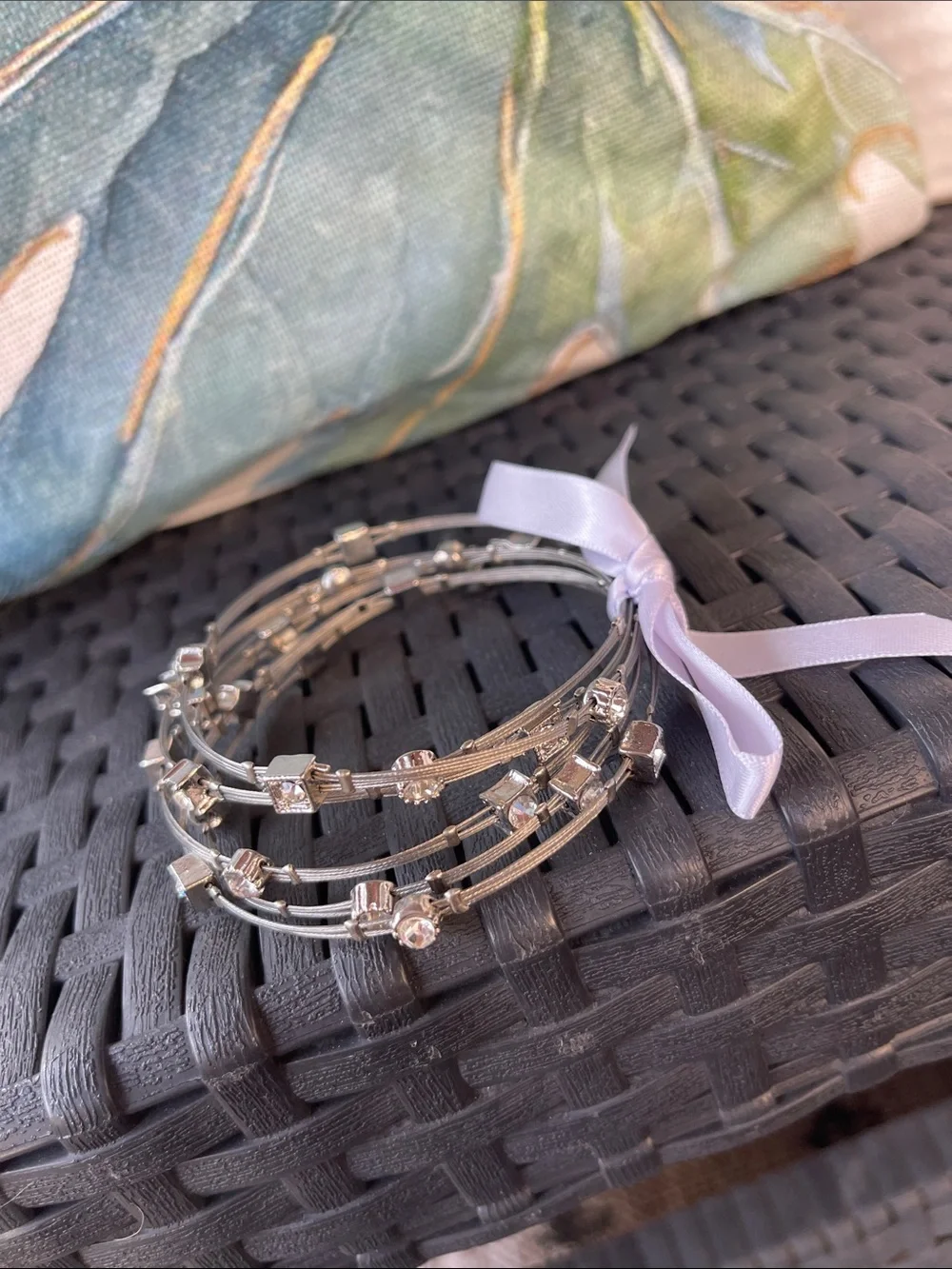 Set of 6 Silver Stackable Bracelets